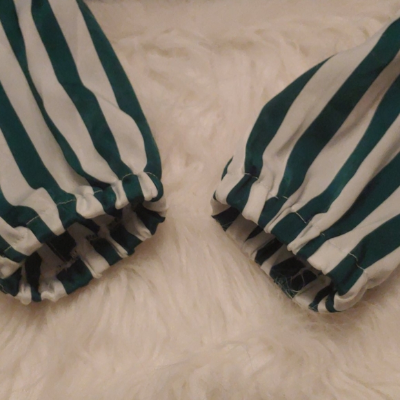Misguided maxi stripe wrap crop top green/white Size 12 - Picture 10 of 10